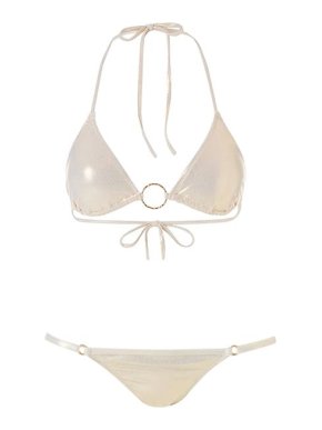 Melissa Odabash Gold lame Miami bikini top & Capri brief