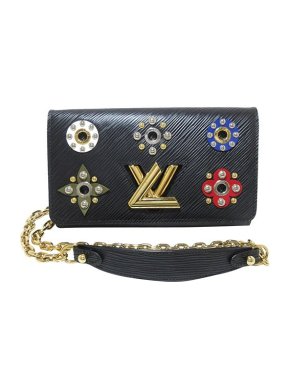 Louis Vuitton Black Epi leather Mechanical Flowers Twist MM bag