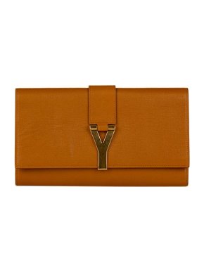 Saint Laurent Tan leather Chyc Ligne clutch bag