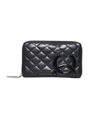 Chanel Black leather Cambon Ligne long wallet
