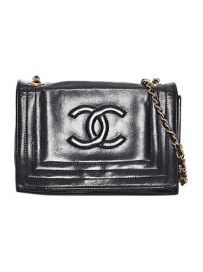 Chanel Black lambskin leather CC bag