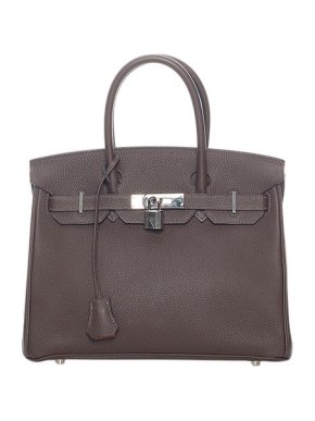 Hermes Dark brown Togo leather Birkin 30 bag PHW