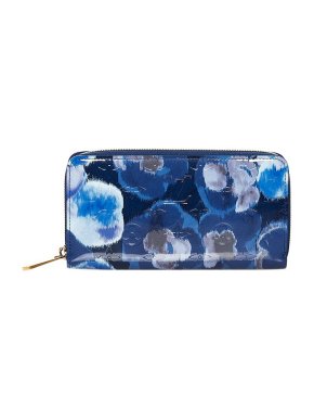 Louis Vuitton Blue Ikat Vernis leather long wallet