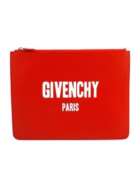 Givenchy Red leather logo pouch