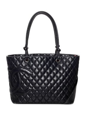 Chanel Black leather Cambon Ligne tote bag