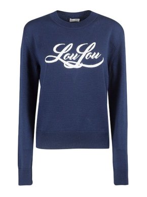 Saint Laurent Navy wool LouLou embroidered jumper