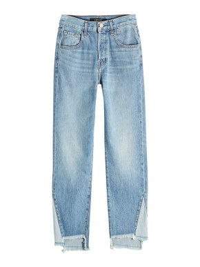 Mid-wash denim Wynne straight cropped jeans