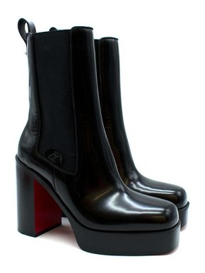 Christian Louboutin Black leather Movidastic platform heeled boots