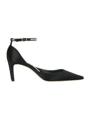Jimmy Choo Helix 65 Black Satin Pumps