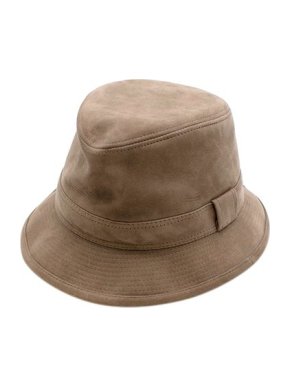 Hermes Taupe Suede Lambskin Bucket Hat