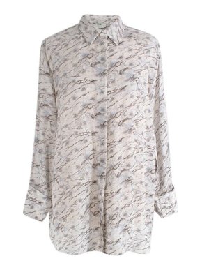 Fendi Marbled silk crepe Karligraphy blouse