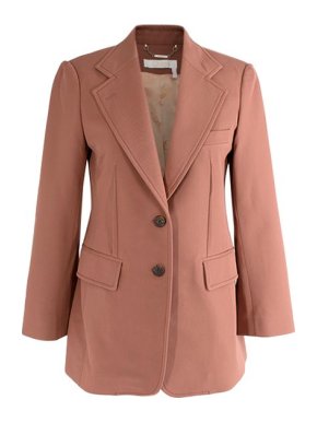 Chloe Tan brown cotton-blend twill blazer