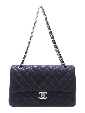 Chanel Navy lambskin leather quilted Double Flap bag