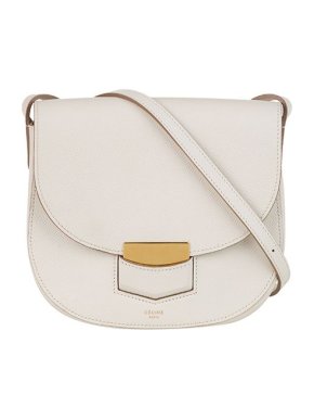 Celine White leather Trotteur bag