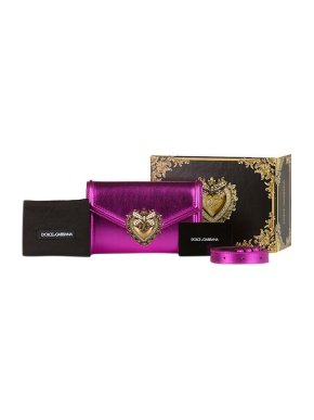 Dolce & Gabbana Purple metallic leather Devotion belt bag