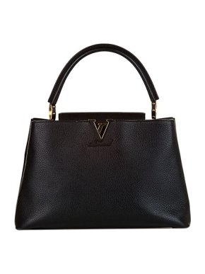 Louis Vuitton Black Taurillon leather Capucines MM bag