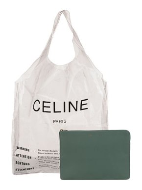 Celine Clear PVC logo shopping tote bag