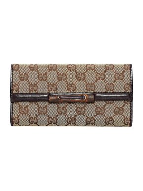 Gucci Beige GG monogram canvas long wallet