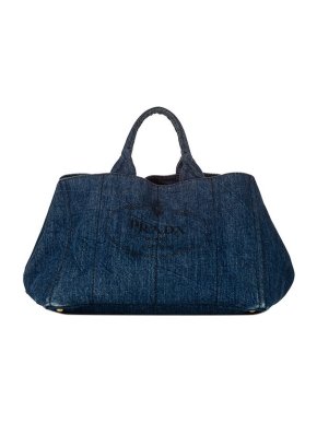 Prada Denim Canapa Logo tote bag