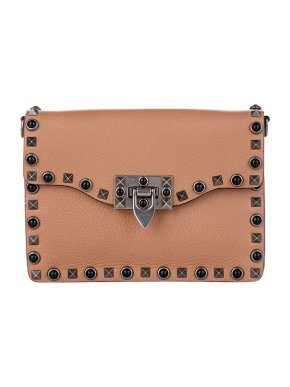 Valentino Garavani Beige leather Rolling Rockstud bag