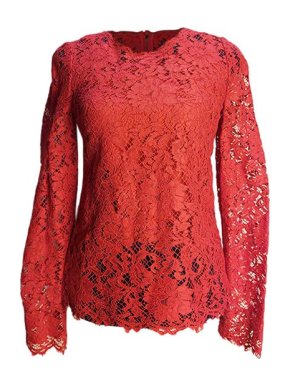 Dolce & Gabbana Red cordonetto lace top