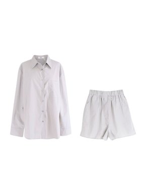 Frankie Shop Organic Cotton Grey Lui Shirt & Boxer Shorts