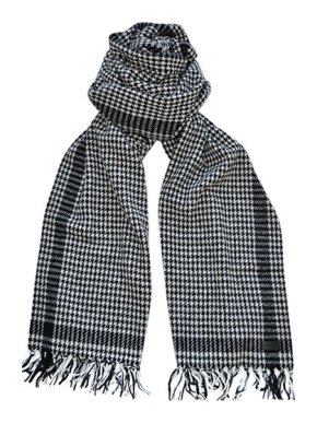 Saint Laurent Black & white houndstooth wool scarf