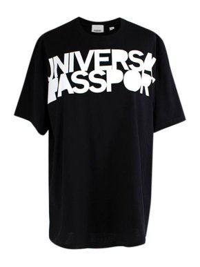 Burberry black cotton jersey Universal Passport print T-shirt