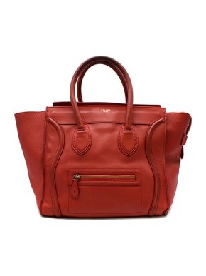 Celine Red Leather Medium Phantom Luggage Tote