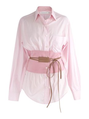 Victoria Beckham Pink Elasticated Panelled Blouse