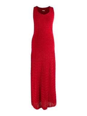 Alaia Red Knitted sleeveless Dress