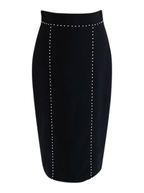 Alexander McQueen Pearl Studded Pencil Skirt