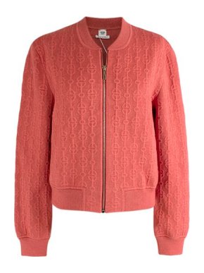Hermes Rose Boise Torsades Cliquetis Unies Zip Jacket