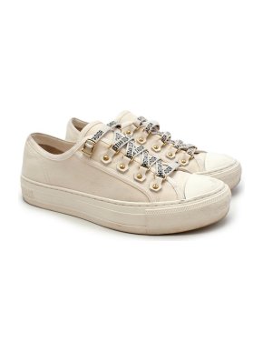 Ivory canvas Walk'N'Dior low top trainers