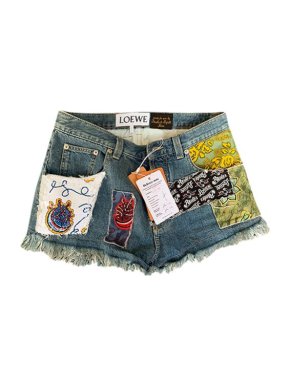Loewe Paula's Ibiza Patchwork Denim Shorts