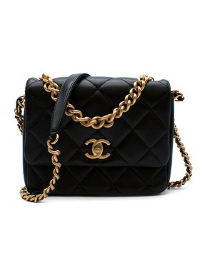 Chanel Black Quilted Lambskin Shoulder Bag