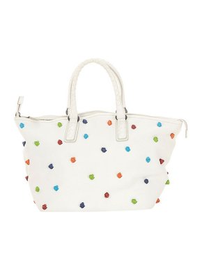 Bottega Veneta White leather knot applique tote bag