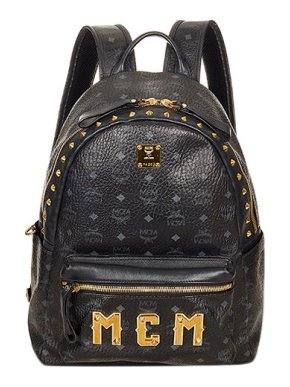 MCM Black Visetos leather Stark studded backpack