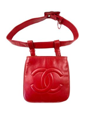 Chanel Red Caviar leather belt bag