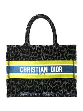 Dior Leopard Mizza & neon jacquard Book Tote bag