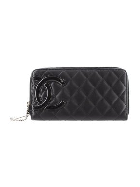 Chanel Black leather Cambon Ligne long wallet