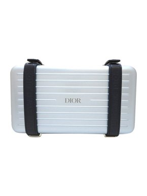 Dior x Rimowa light blue aluminium Personal Clutch bag