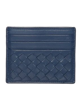 Bottega Veneta Blue Intrecciato leather card holder