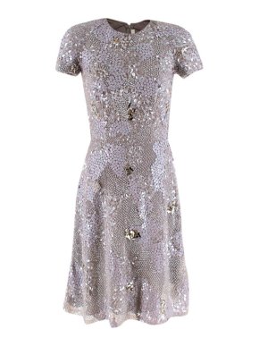 Naeem Khan Silk Embellished Skater Dress