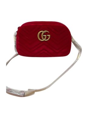 Gucci Red velvet GG Marmont Camera bag