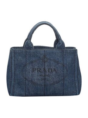 Prada Canapa Logo Denim Handbag