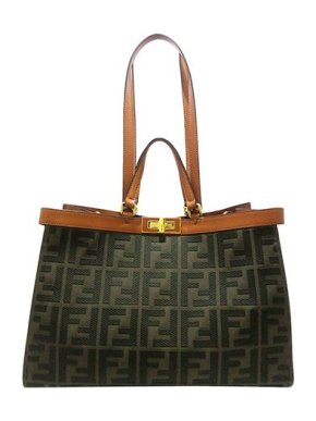 Fendi Brown Zucca canvas Peekaboo bag