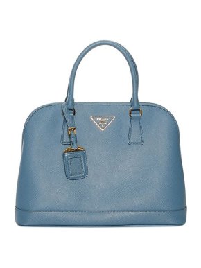 Prada Blue Saffiano Lux Leather Promenade Bag