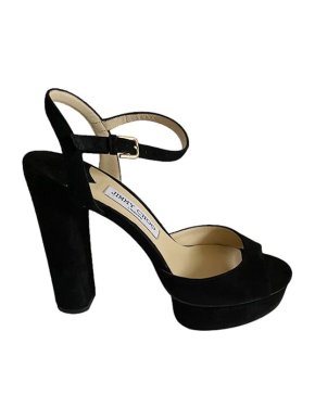 Jimmy Choo Black suede platform heeled sandals