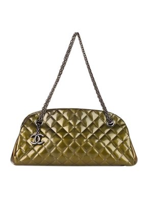 Chanel Gold lambskin quilted Mademoiselle bowling bag
